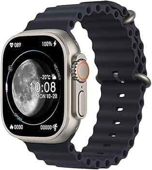 SmartX HK8 PRO MAX Amoled Display Smart Watch for Android iPhone, Health Fitness Tracker 2.12 Large Display, Heart Rate Monitor, Water-Resistant (Blac...