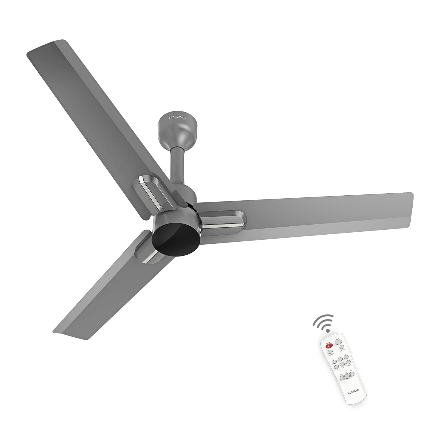 Polycab Wizzy Neo 1200mm 5-Star BLDC, Remote Ceiling fan for home | 100% Copper, High Air Delivery, 6 Speed Setting, Sleep Mode, Reverse Rotation, Boo...