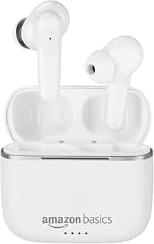 Amazon Basics True Wireless in-Ear Earbuds with Mic, Touch Control, IPX5 Water-Resistance,Bluetooth 5.0, Up to 80 Hours Play Time, Voice Assistance&Fa...