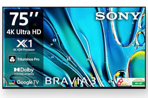 Sony BRAVIA 3 Series 189 cm (75 inches) 4K Ultra HD AI Smart LED Google TV K-75S30 (Black)