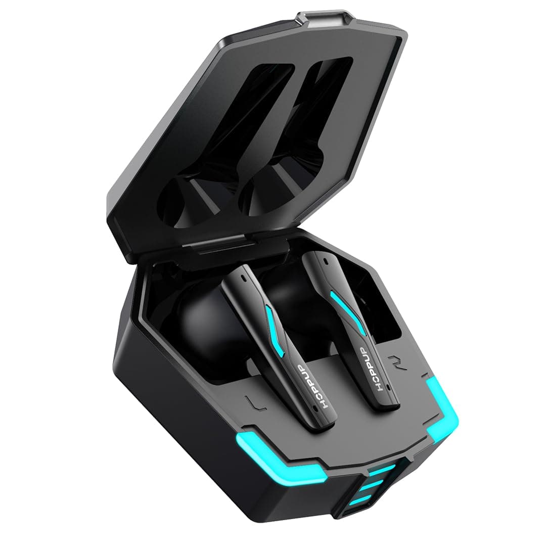 HOPPUP Predator Xo4 Gaming Earbuds with 50H Playtime| 35ms Low Latency Gaming Mode|13mm Drivers| Type c Fast Charging| Bluetooth 5.3| RGB LEDs Light| ...