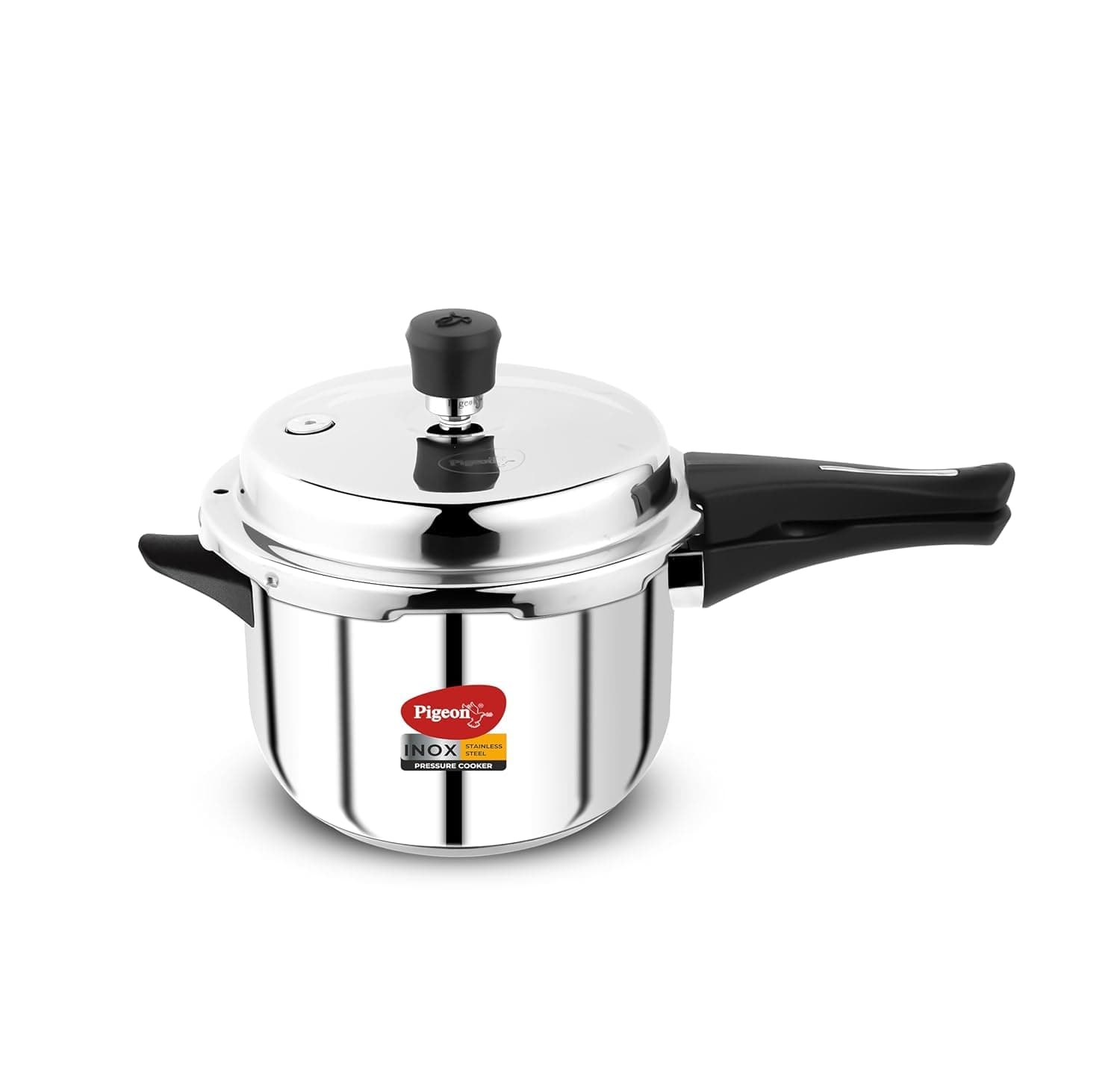 Pigeon by Stovekraft Inox Stainless Steel 5 Litre (14046), Induction Base Pressure Cooker, Outer Lid, Silver