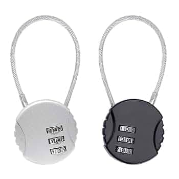 Anzailala Number Lock Combination Lock With Zinc Alloy Steel Cable Lock Small Locks For Travel Suitcase, Backpack, Lockers, Case, Toolbox (Pack Of 2 -...