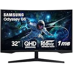 Samsung 32" Odyssey (G55C) Series QHD 1000R Curved Gaming Monitor, | 165Hz, 1ms(MPRT), HDR10, AMD Radeon FreeSync, Eye Care…