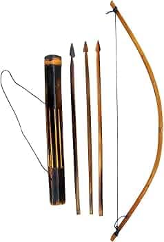 Bamboo Varli Tribal Wooden Bow & Arrow Set Pack of 5pcs