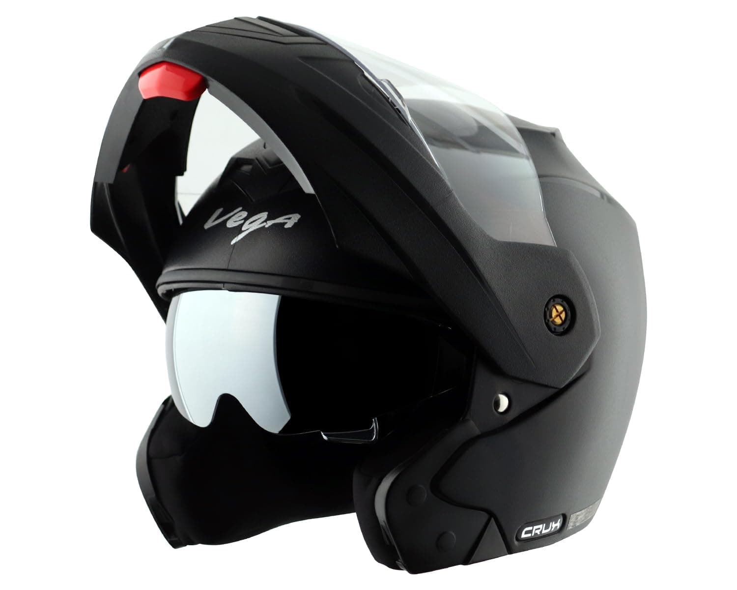 Vega Crux Dual Visor Flip Up Helmet Black-L