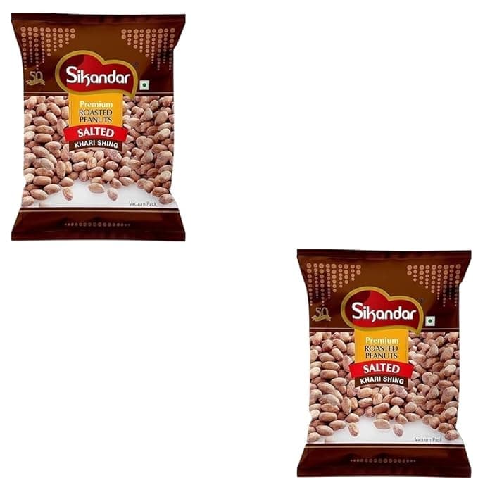Sikandar Premium Roasted Salted Peanuts – Khari Sing, 1000g Pack of 2 |1 kg |(500g x 2) Crunchy, Crispy Snack