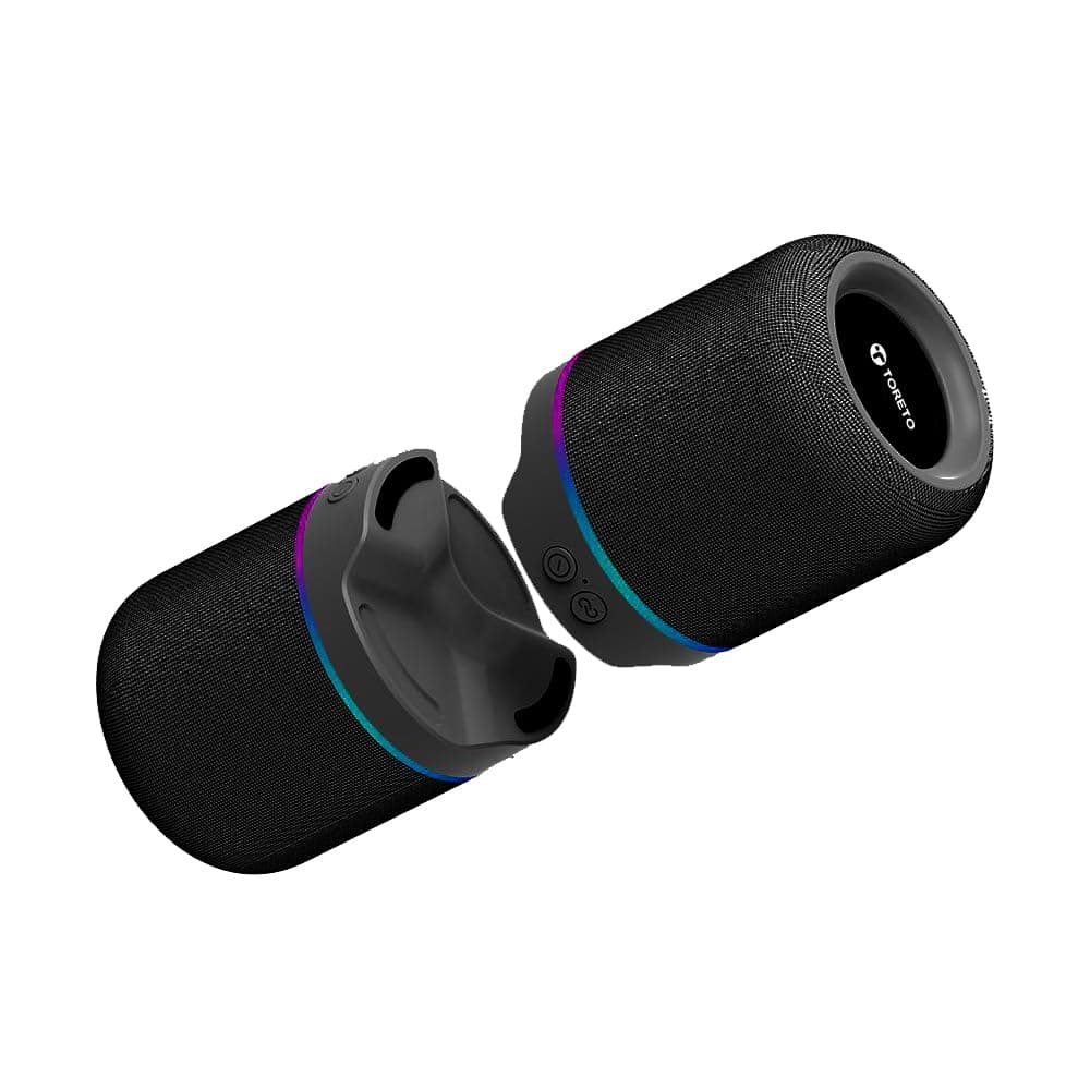 Toreto Twin Magno Magnetic Wireless Bluetooth Speaker 16W | Detachable Dual Speakers, RGB Lights, 6H Playtime, TWS Stereo Mode, Type-C Charging | Port...