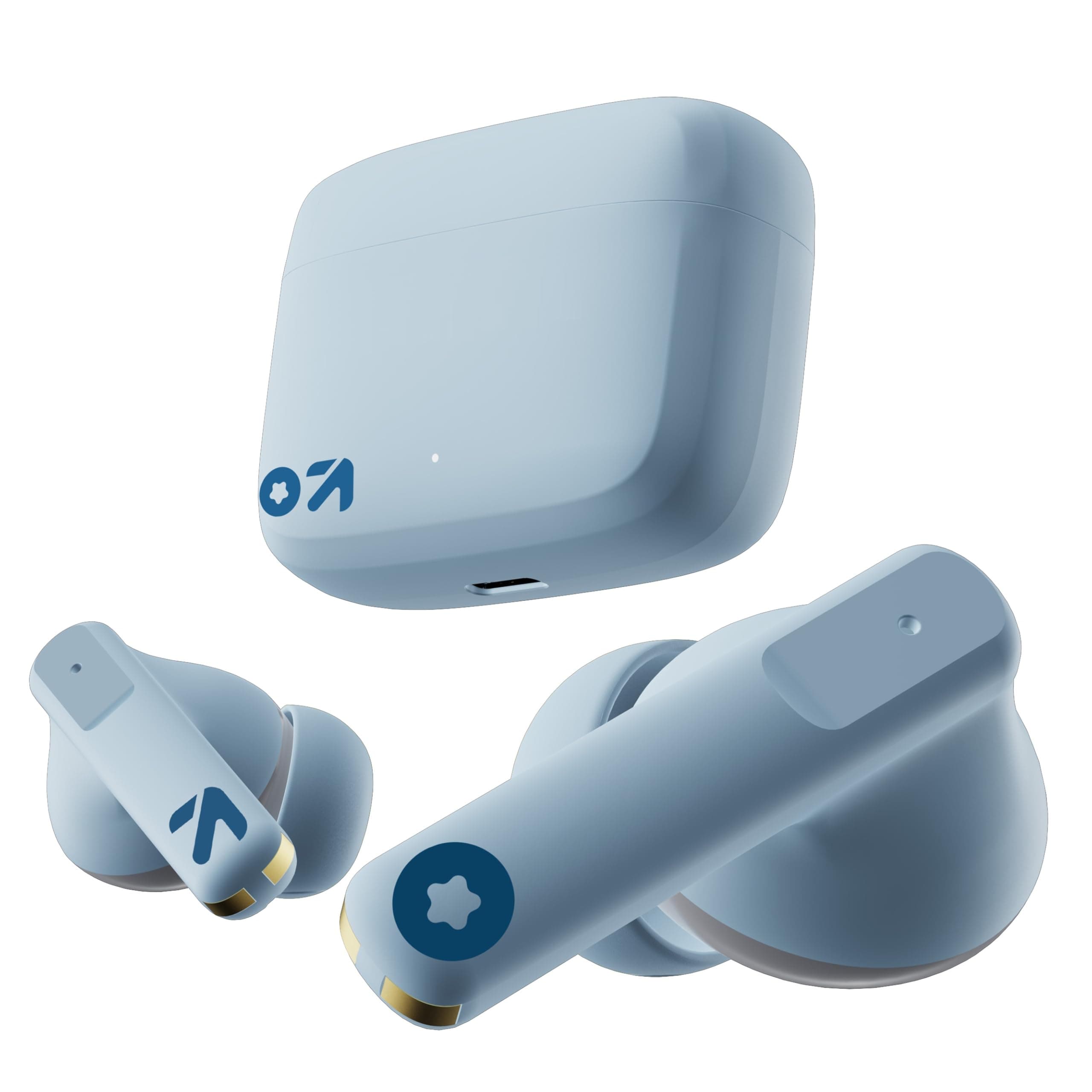 Boult Audio Newly Launched Z60 Truly Wireless in Ear Earbuds with 60H Playtime, Quad Mic ENC Clear Calling, 50ms Low Latency Gaming, IPX5 Ear Buds TWS, Bluetooth 5.3, 13mm Bass Drivers (Powder Blue)