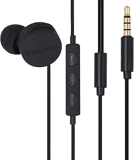 Boompods retrobuds Wired in-Ear 3.5 Jack Headphones with Remote Control (Black)