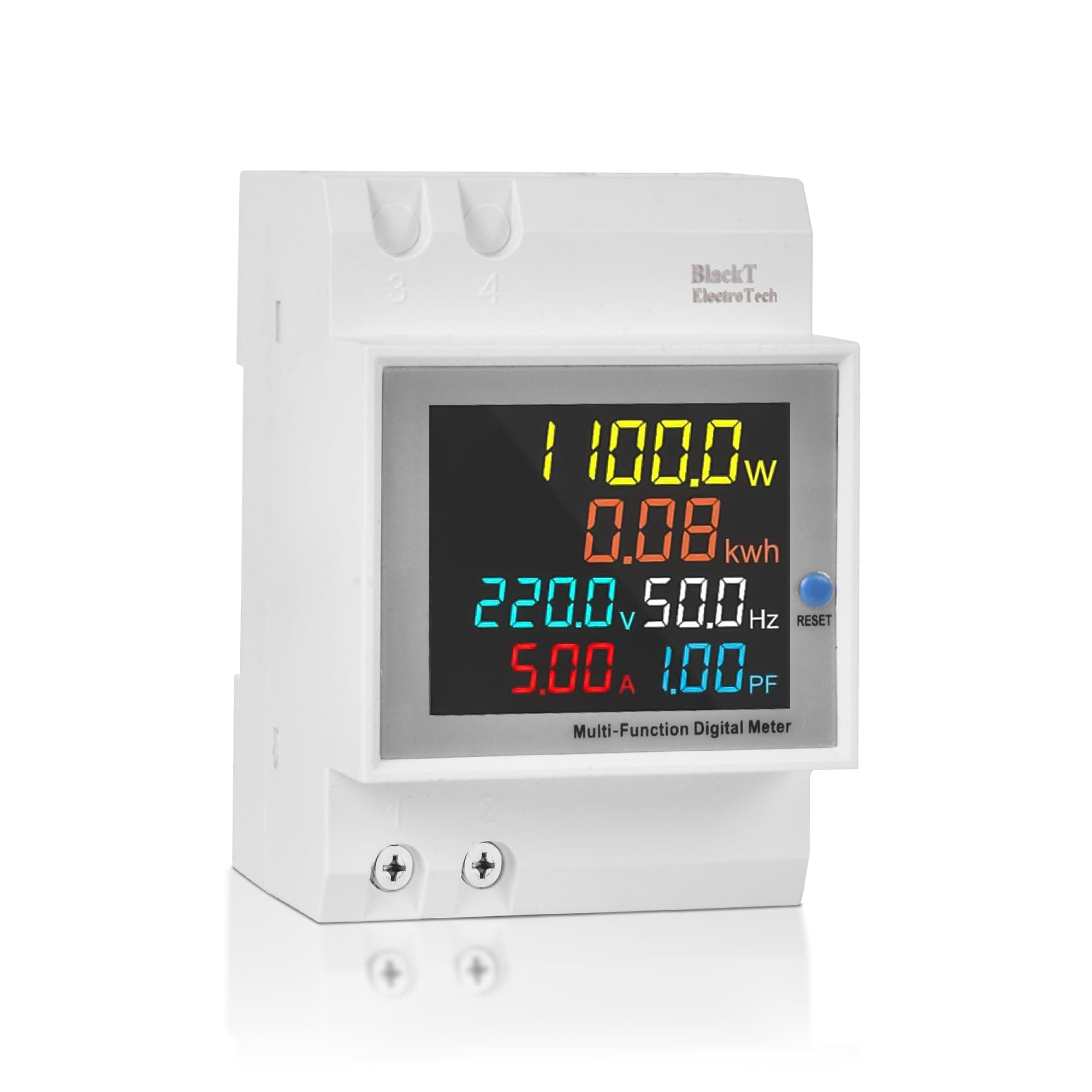 Blackt Electrotech BT710FM Multifunctional Digital Single Phase Energy Meter with Built-In CT for Electricity Monitoring - Measures 6-in-1 AC 40-300V ...