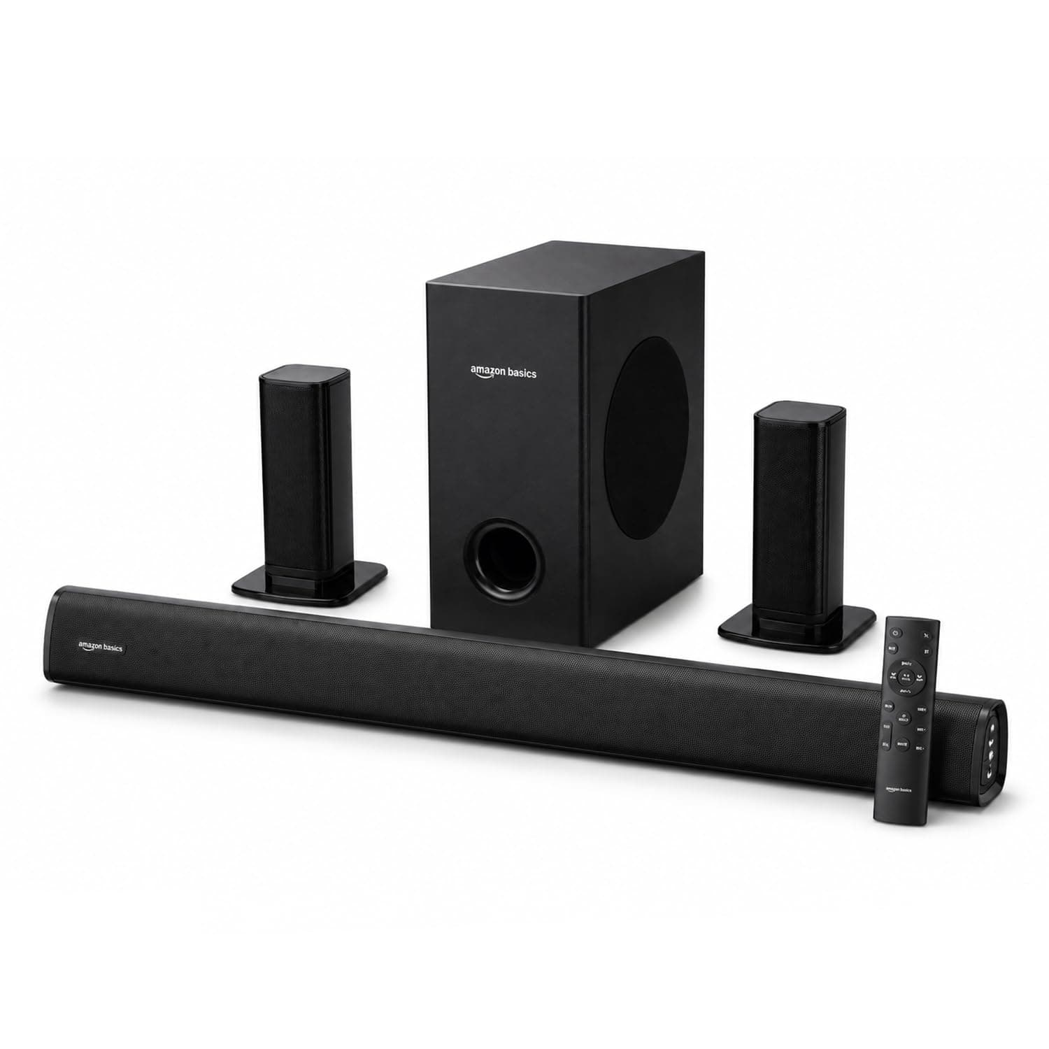 amazon basics 120W Soundbar with Subwoofer, 5.1 Channel Surround Sound System for TV, Home Theatre Speaker with HDMI ARC, Bluetooth 5.3, USB, AUX, Rem...