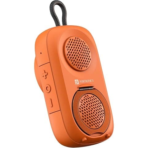 Portronics Talk Seven 5W Magnetic Bluetooth Speaker with Built-in Mobile Stand, Bluetooth 6.0, TWS Mode, Handsfree Calling, Voice Assistant, Upto 6 Hours Playtime, Type-C Fast Charging (Orange)