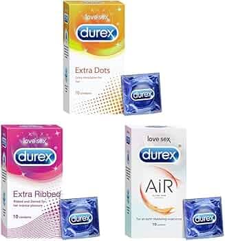 Durex Honeymoon Combo (Extra Dots 10s, Extra Ribbed 10s, Air 10s)