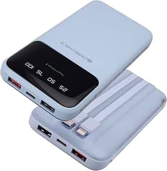 ZEBRONICS MW60 Power Bank, 10000 mAh, Rapid Charge, 20W Output, Outputs - Dual USB | Dual Type C | Lightning, Type C PD, LED Indicator, Built in I/O C...