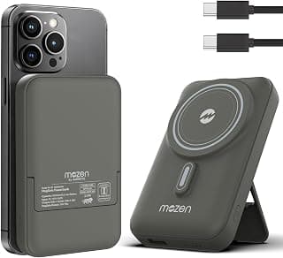 Mozen by Amkette Surge Air S1 MagSafe PowerBank/Wireless PowerBank, 10000mAh | Wired 22.5W PD Type C Input/...