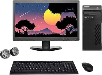 (Refurbished) Lenovo ThinkCentre 19" HD All-in-One Desktop Computer Set (Intel i5 4th Gen/8 GB RAM/256 GB SSD/19" HD LED Monitor/Wireless KB & Mouse/S...