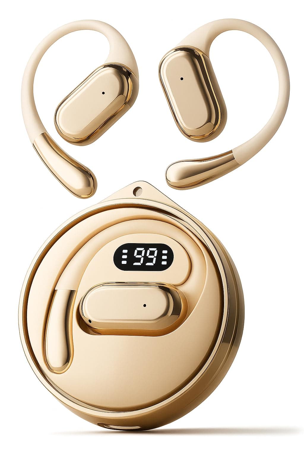VEHOP D88 OWS Open Ear TWS Earbuds | 45 Hrs of Playtime | Bluetooth v5.4 with AI-ENC | Skin Friendly Ear Hook | Environmental Awareness | 45ms Low Lat...