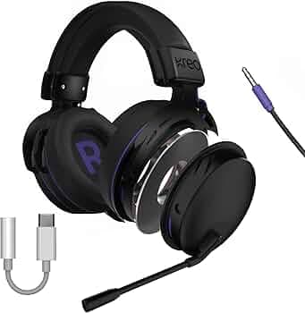 (Refurbished) Kreo Beluga V2 Wired Gaming Headset, 50mm Oraphene Drivers, Duel Chamber, Flip to Mute Mic, Memory Foam Earpads, Lightweight Aluminum Hu...