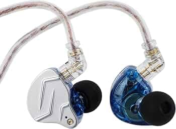 Linsoul KZ ZSN Pro Dual Driver 1BA+1DD Hybrid Metal Earphones HiFi in-Ear Monitor with Detachable 2Pin Cable, Zin Alloy Panel (Without Mic, Blue)