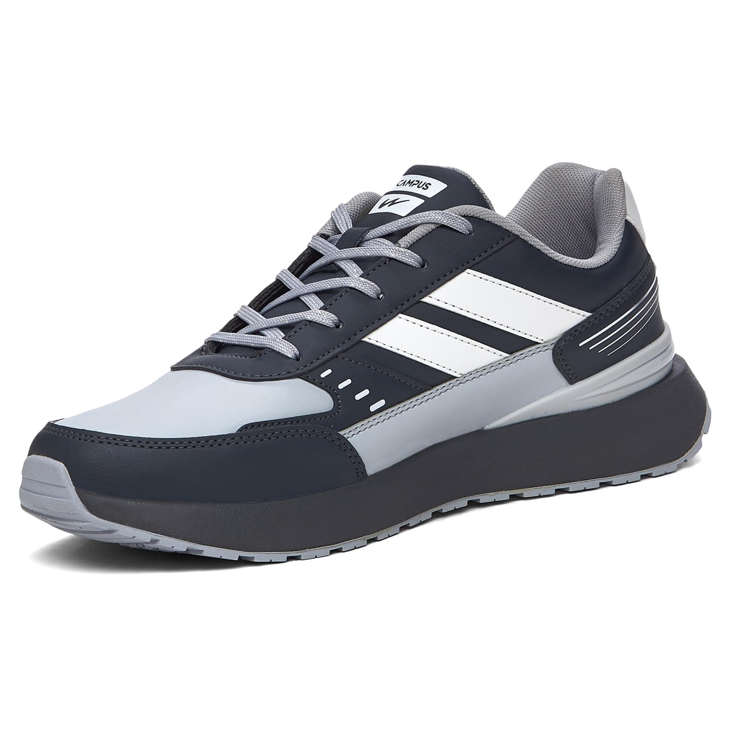 Campus Casual Knick Men's Sneakers | Secure Lace-Up Closure, Water-Resistant PU Upper, Anti-Skid Outsole, and Memory Extra Bounce Insole in Sneakers f...