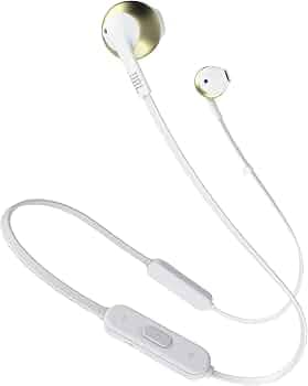 (Refurbished) JBL Tune 205BT Wireless Earbud Headphones with Mic (Gold)