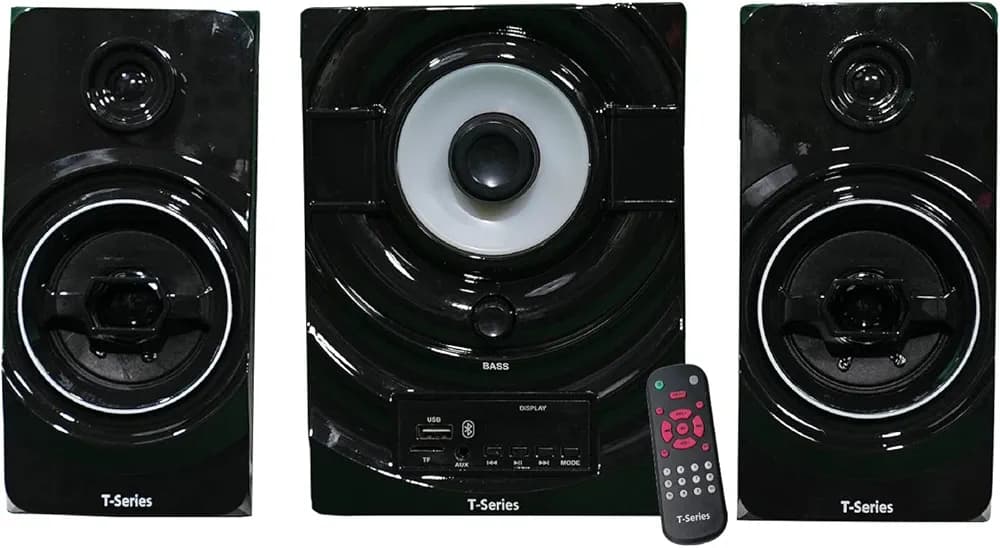 T-Series M-13BT 2.1 Channel Multimedia Bluetooth Speaker System Black, Bluetooth Home Theatre with Digital Display AUX/IP,USB,SD/MMC, Bluetooth Supported with Remote Control