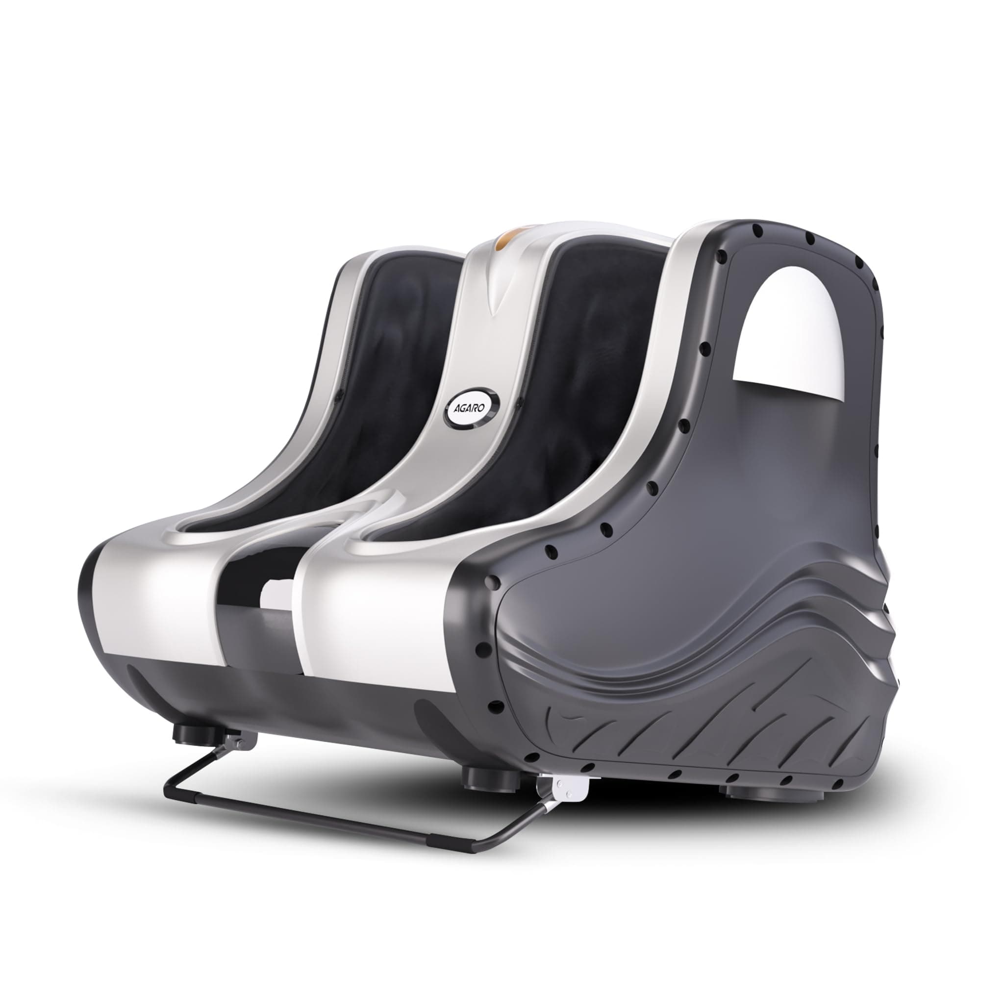 AGARO Amaze Foot, Calf & Leg Massager, with Vibration & Heat, 3 Massage Levels, 4 motors (Silver-Black)