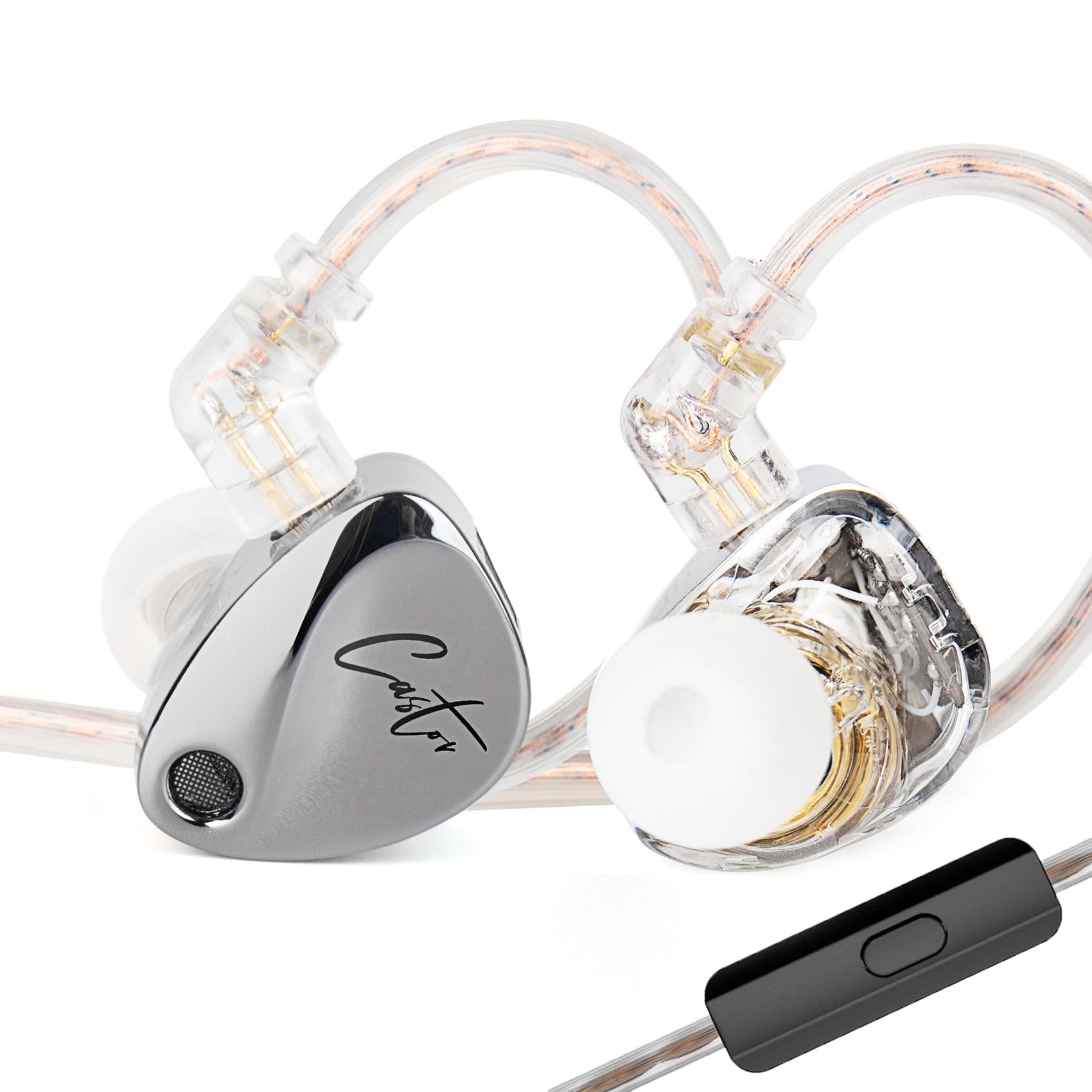 KZ Castor in Ear Monitor Headphones, Dual-Dynamic Driver Wired Gaming Earphones, HiFi IEM Wired Earbuds Noise Cancelling, 2Pin-C Detechable Cable Earb...