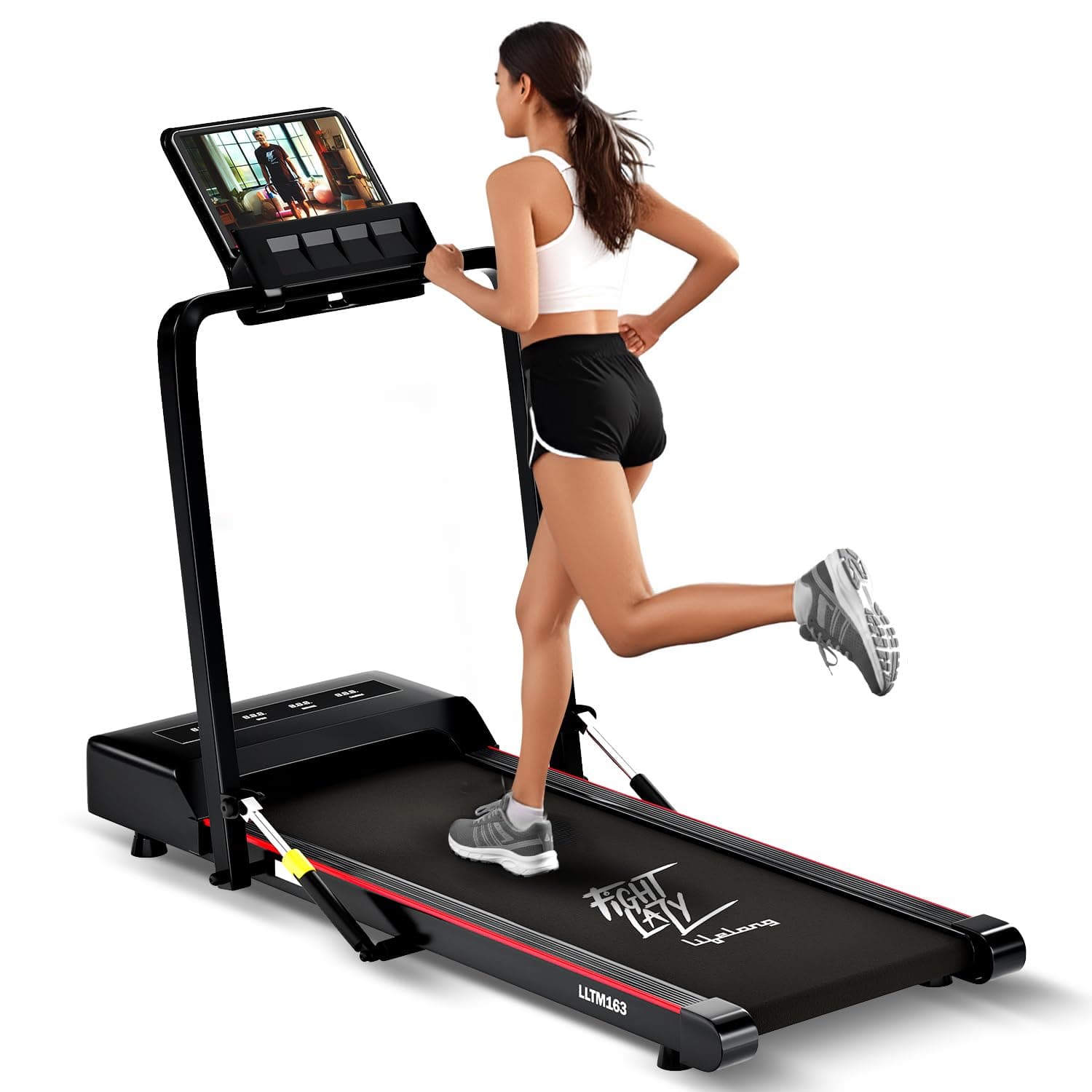 Lifelong Walking Pad Treadmill for Home 2.5 HP Peak DC Motor- Foldable Under Desk Treadmill - Walking machine at 8 Km/Hr Speed with LED Display - Card...
