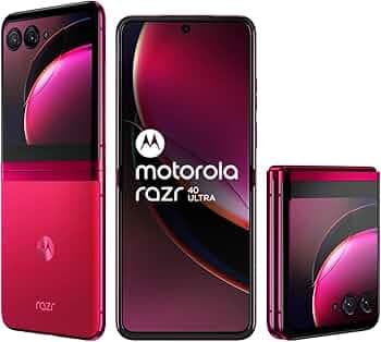 (Refurbished) Motorola razr 40 Ultra (Viva Magenta, 8GB RAM, 256GB Storage) | 3.6" External AMOLED Display | 6.9" AMOLED 165Hz Display | 32MP Selfie C...