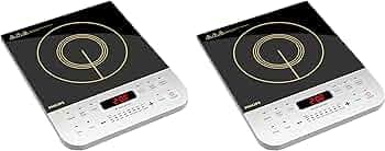 Philips Viva Collection HD4928/01 2100-Watt Induction Cooktop (Black) (Pack of 2)