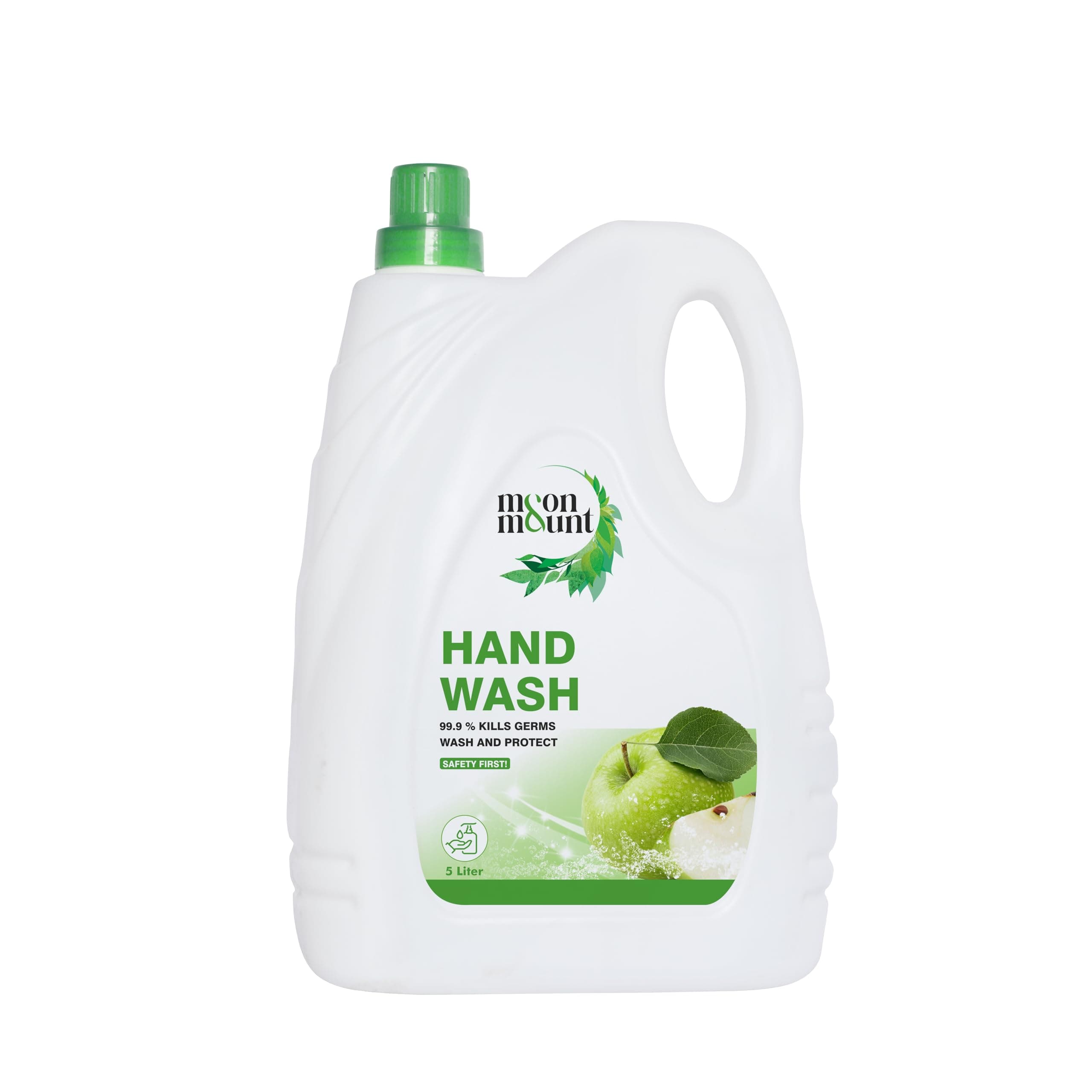 Moon And Mount Hand Wash Protection from Germs, Hand Wash Liquids 5 Liter Liquid Handwash for Everyday Use (Green Apple)