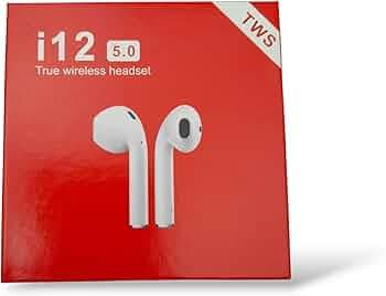 i12 5.0 Earphones Wireless Bluetooth Latest Headset with Charging Case (White, TWS)