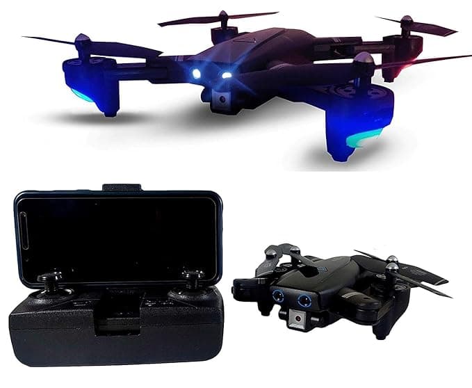 Chawla Agency Pioneer Foldable Remote Control Drone with Dual Camera HD Wide Angle Lens Optical Flow Positioning with 1200Mah Battery WiFi FPV Pioneer