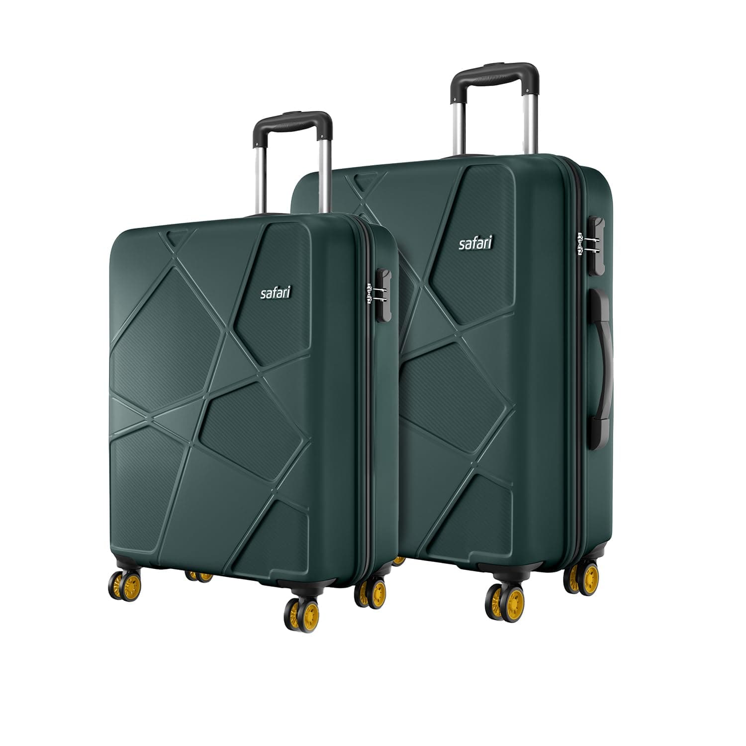 Safari Pentagon Pro 8 Wheels Set of 2 (Cabin + Medium) Trolley Bags, Hard Case Polypropylene, 360 Wheeling Luggage for Men & Women, Suitcase for Trave...