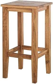 Dantawood Wooden Long Bar High Stool for Home | Kitchen Stool | Acacia Wood, Natural Brown Teak Finish- 24-Inch