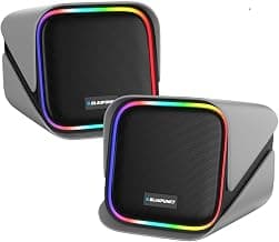 Blaupunkt T.W.I.N.Z Bookshelf Bluetooth Speaker 30W RMS with TWS Stereo, RGB Lights, 4000mAh Battery, PC Speaker for Gamin...