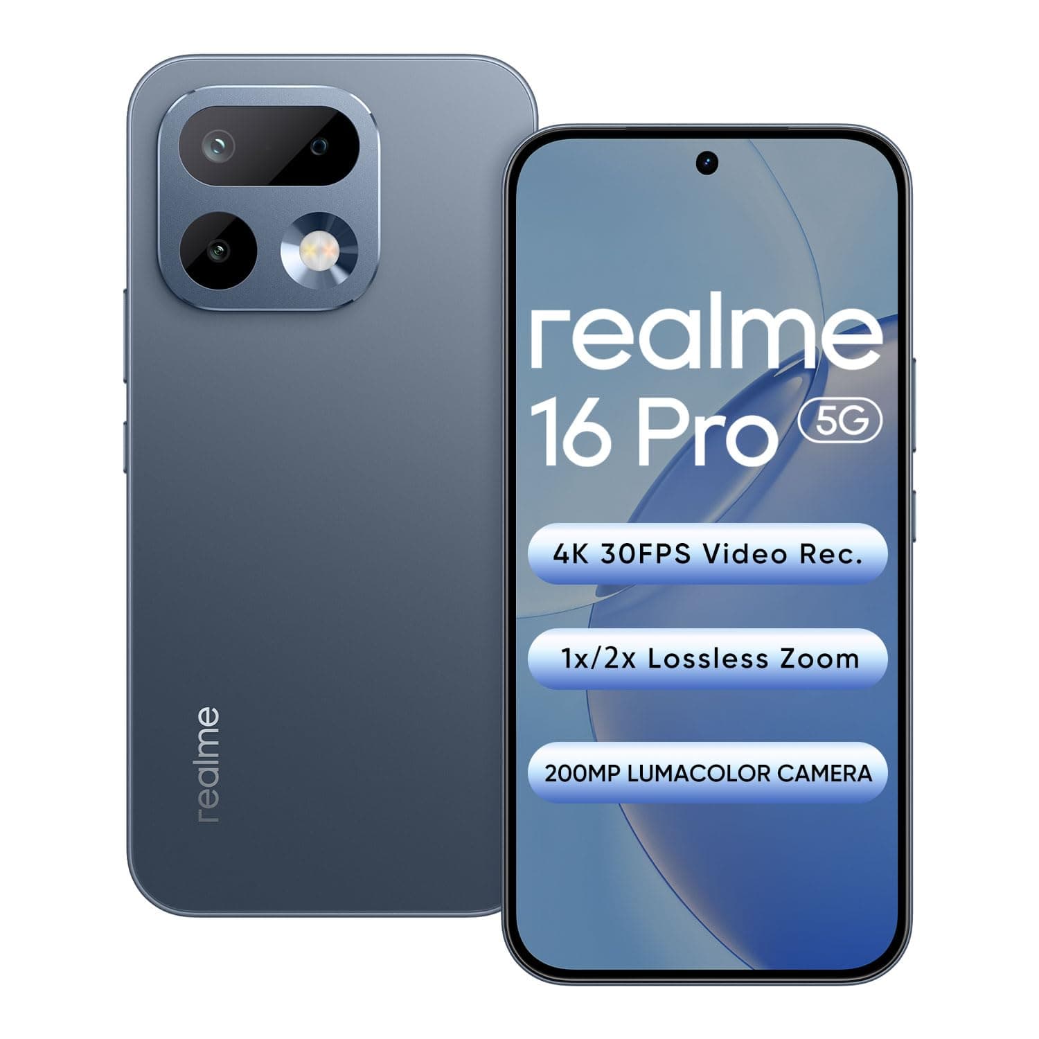 realme 16 Pro 5G Smartphone 8+256GB Pebble Grey, 144Hz AMOLED Display, 7000mAh Battery, 80W SuperVOOC, 200MP Primary Camera 50MP Front Camera, MediaTe...