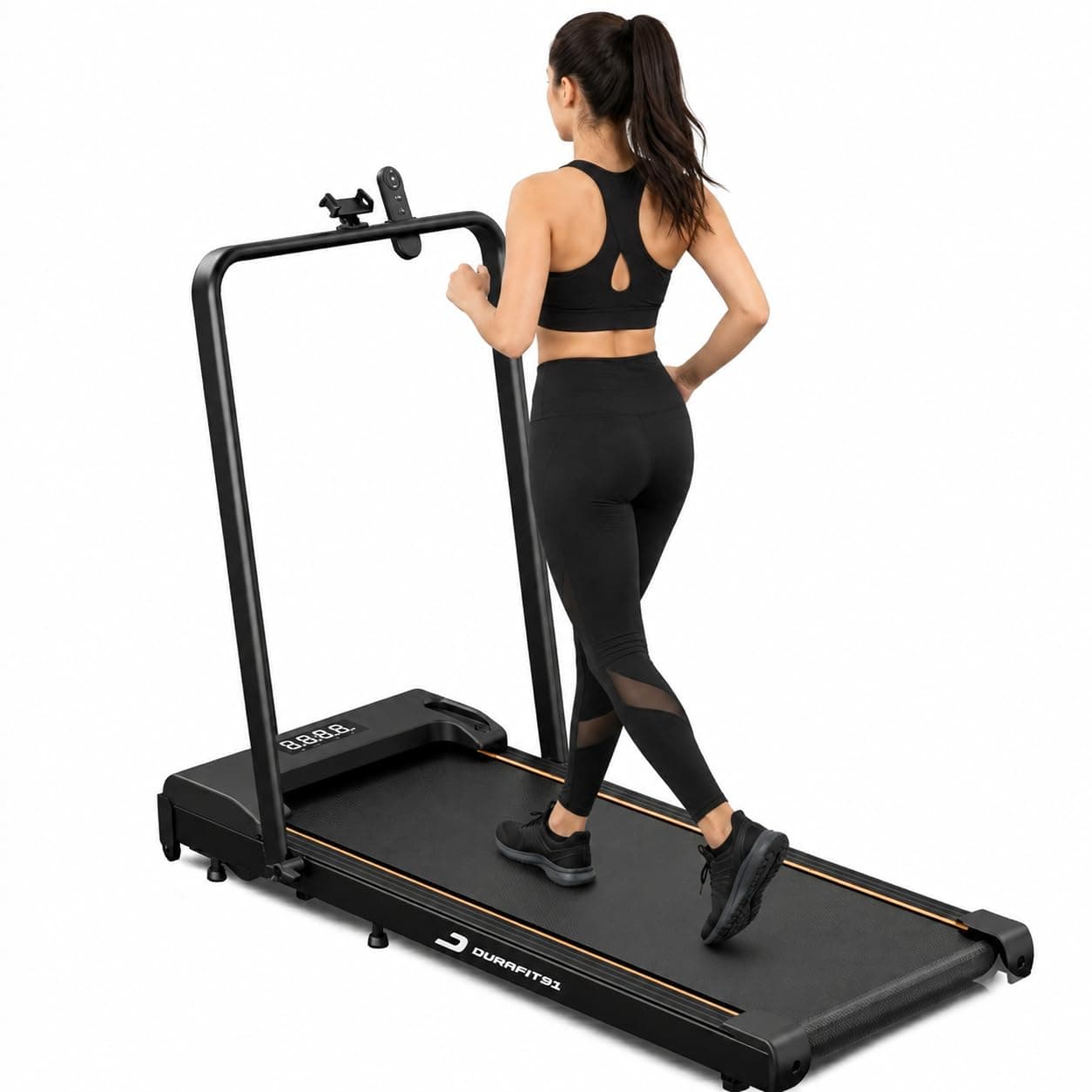 Durafit Compact | 2.5 HP Peak DC Motorized Treadmill | Remote Control | Max Speed 8 Km/Hr | Max User Weight 100 Kg | No Installation Required | LED Display