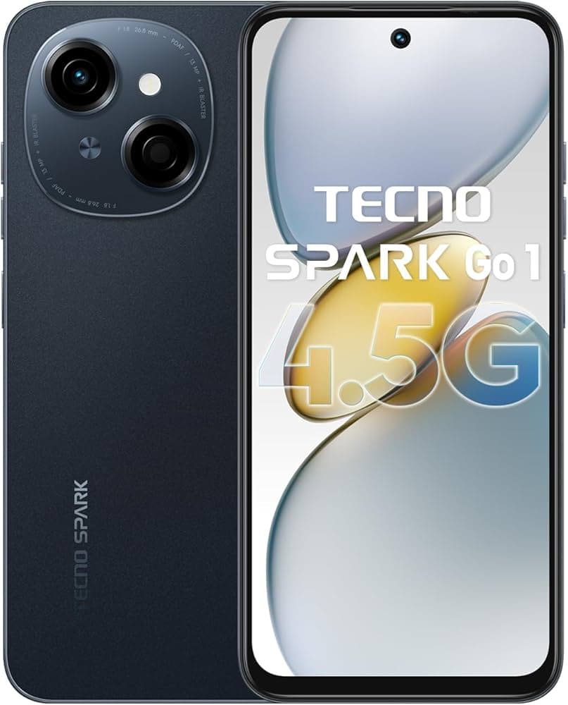 TECNO Spark GO 1 (Startrail Black, 3GB+64GB)| 4+ Years Lag Free Fluency | 6.67" 120Hz Smooth Display | 6GB* Bigger RAM | in-Built Infrared Remote | Du...