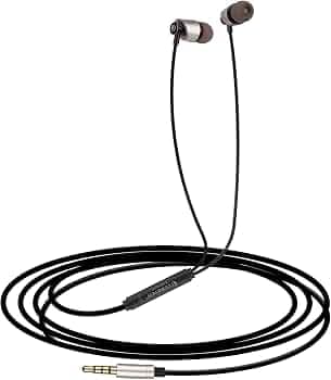Zebster EM100M Stereo Earphone with Tangle Free & Metal Design, Deep Bass, in-line Mic, Volume Control(Black)