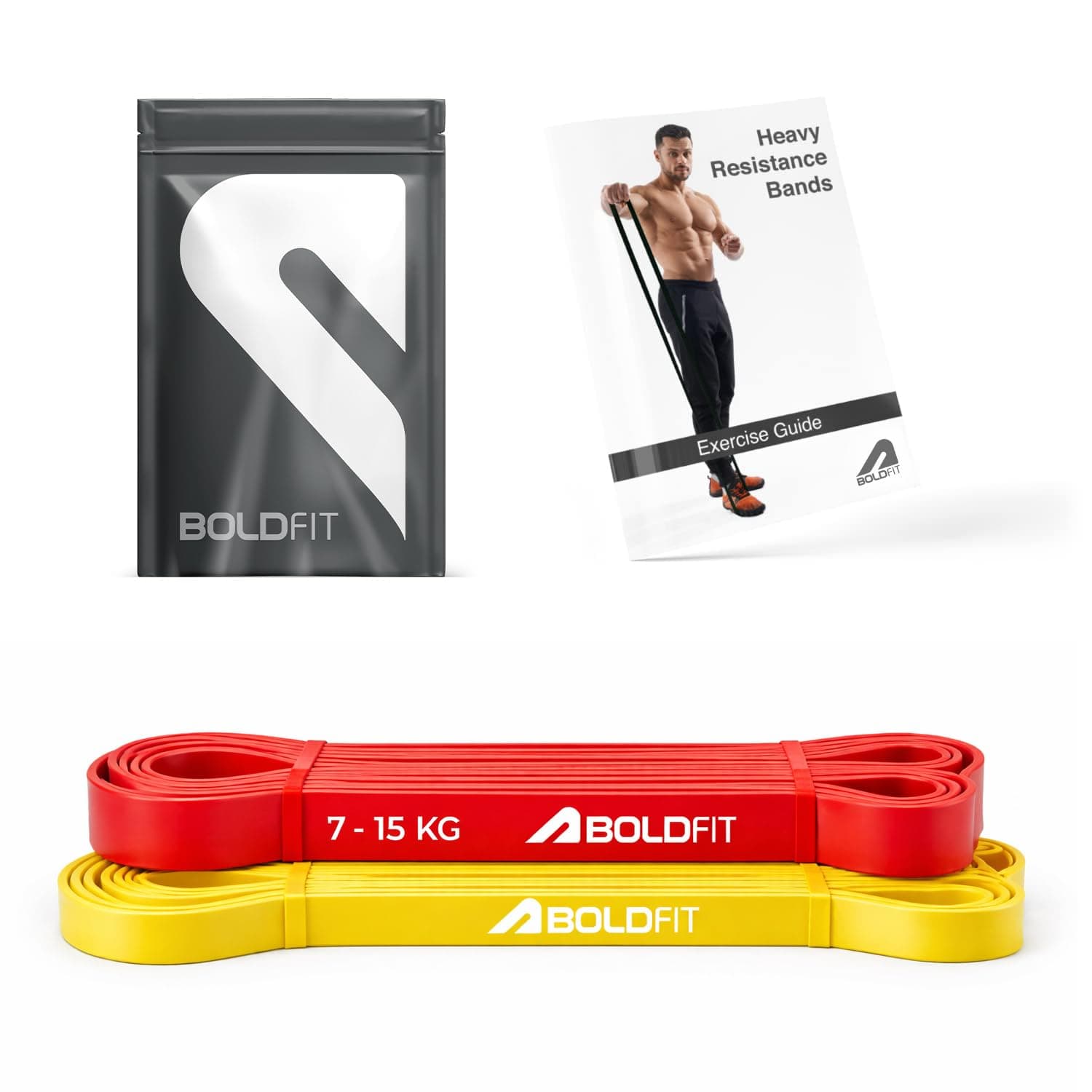 Boldfit Heavy Resistance Band Set for Workout & Exercise Pull Up, Stretching & Toning Bands for Men & Women Resistance Band Set for Home & Gym Workout...