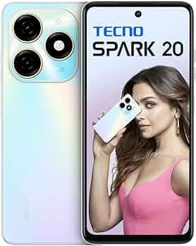 TECNO Spark 20 | Cyber White, (16GB*+256GB)| 32MP Selfie + 50MP Main Camera| 90Hz Dot-in Display with Dynamic Port & Dual Speakers with DTS| 5000mAh B...