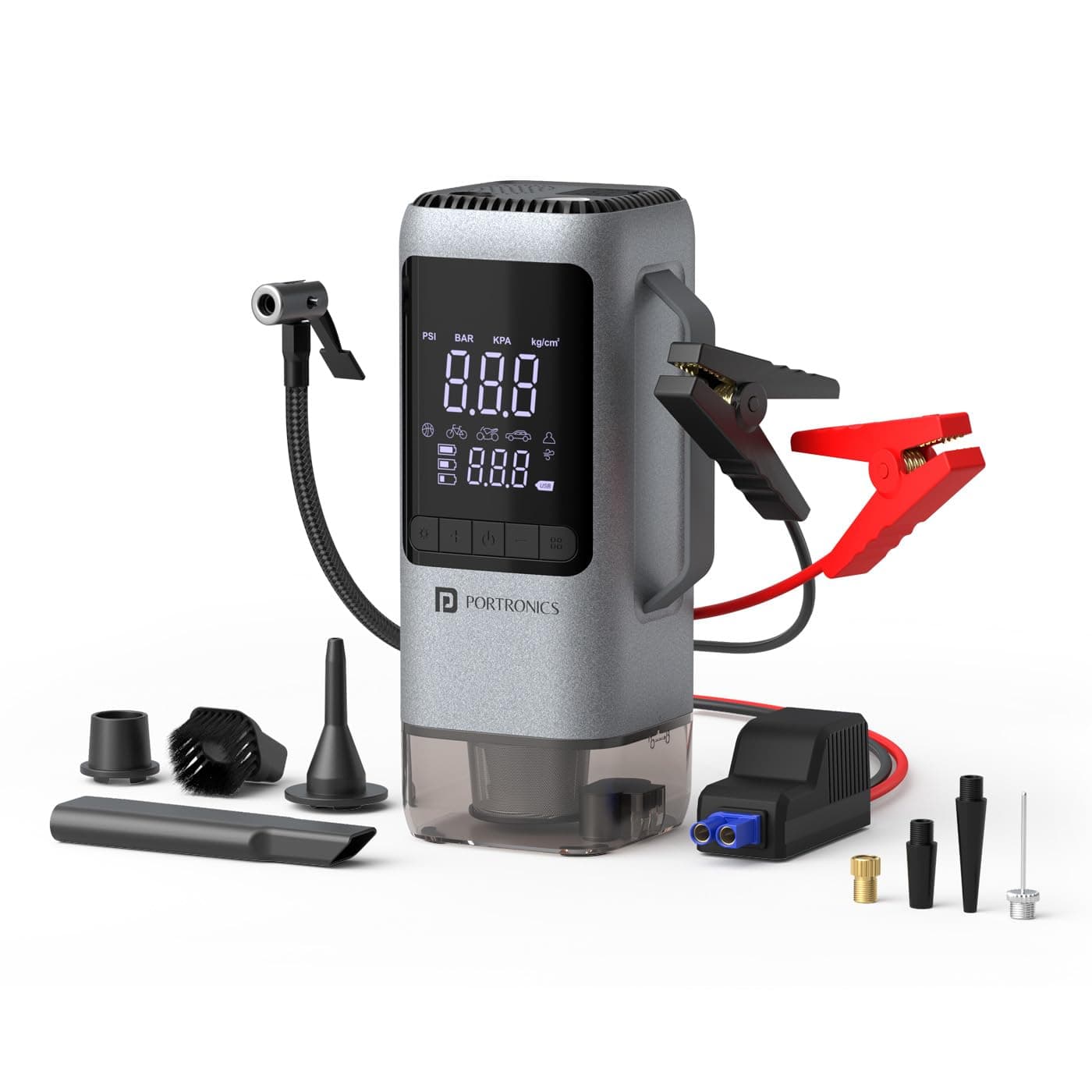 Portronics Vayu Cop 6-in-1 Rechargeable BLDC Car Emergency Kit with 12V Jump Starter, Tyre Inflator, 5000Pa Vacuum Cleaner, 10,000 RPM Air Blower, LED...