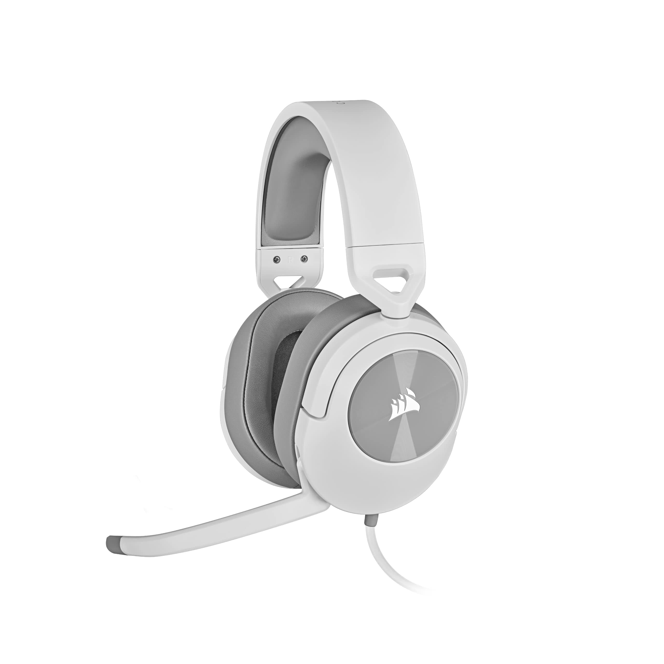 Corsair HS55 Stereo Gaming Headset (Leatherette Memory Foam Ear Pads, Lightweight Construction, Omni-Directional Microphone, Multi-Platform Compatibility with Included Y-Cable Adapter) White