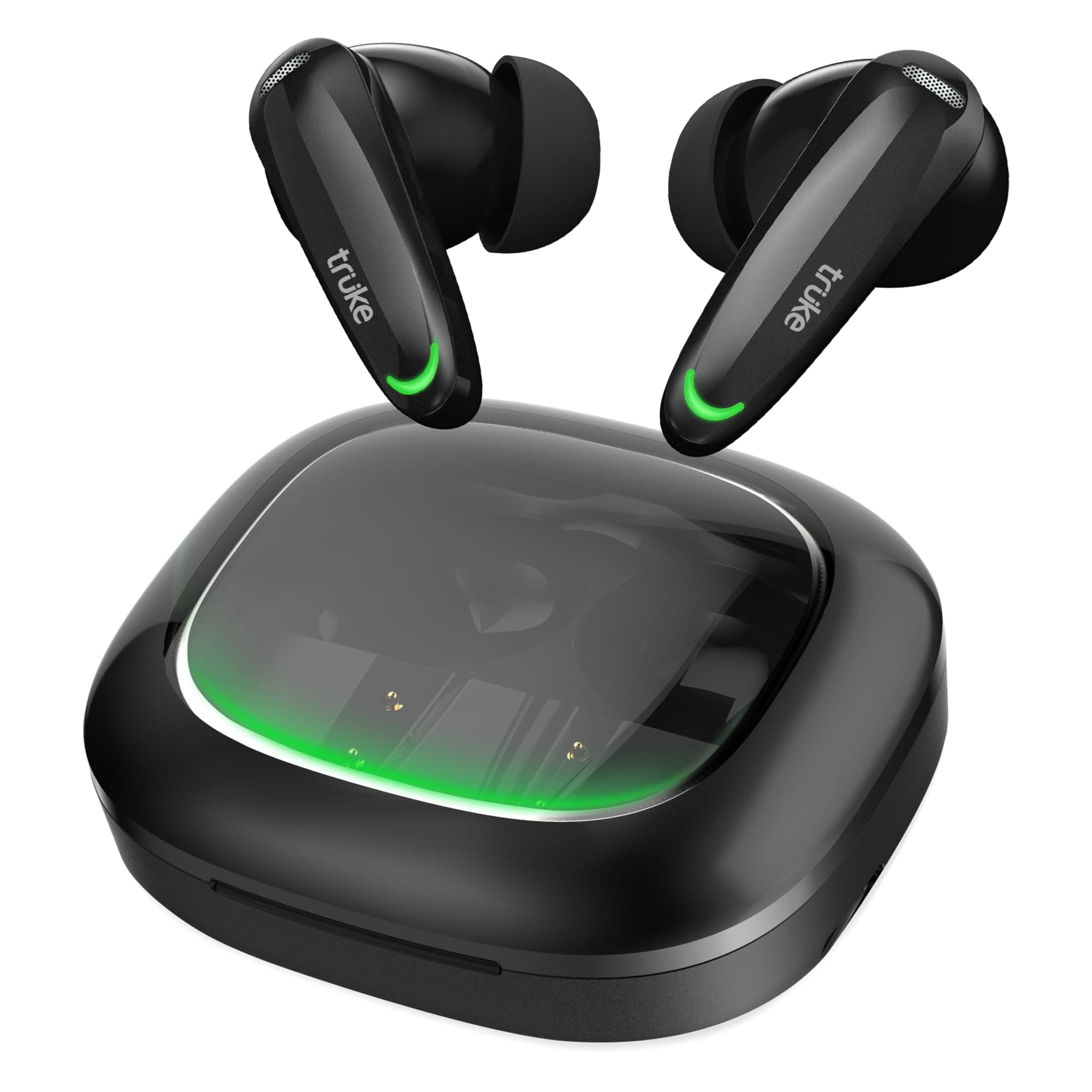 truke BTG Crystal V2 New Launch True Wireless in Ear Buds with Dual Pairing, Spatial Audio Earbuds, 40ms Low Latency, 68H Playtime Fast Charge, HiFi D...