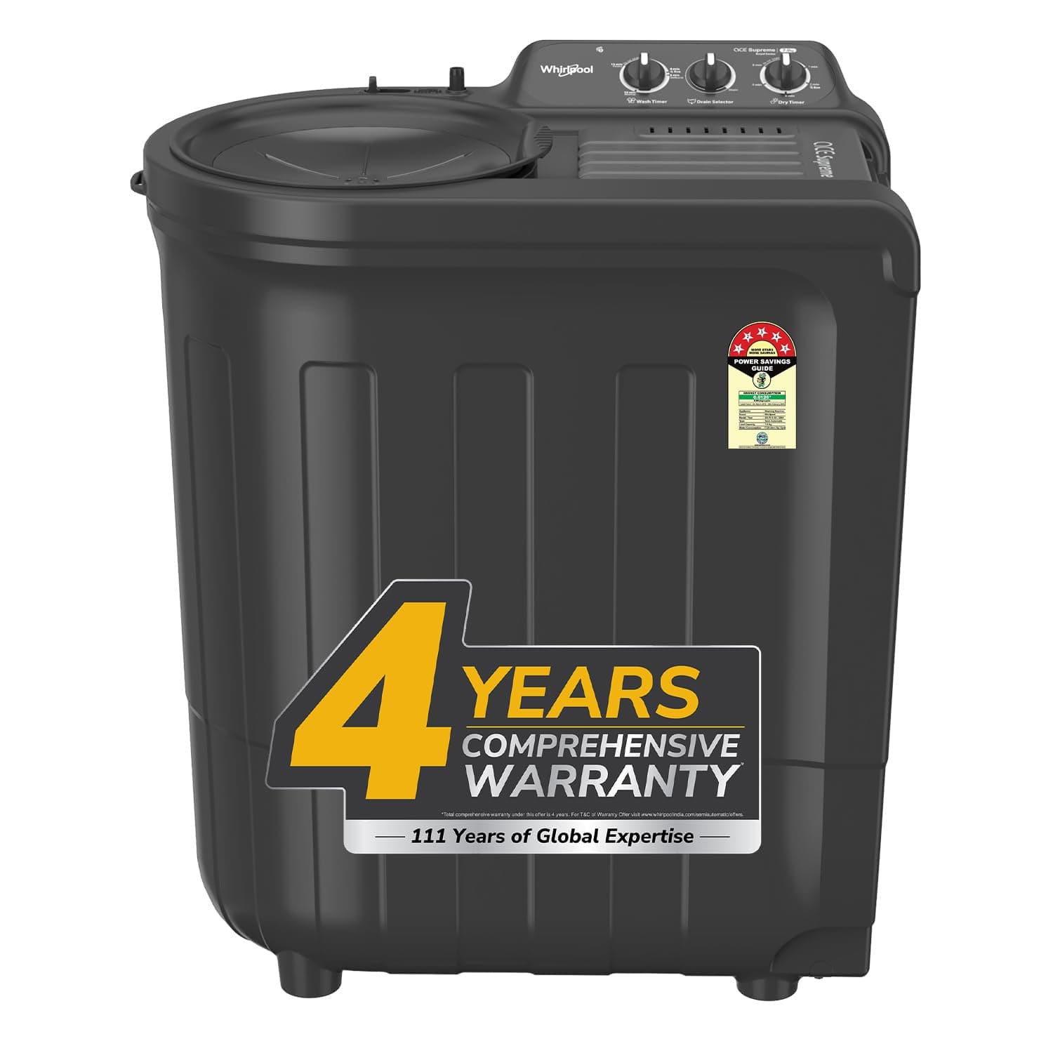 Whirlpool 7.0 Kg 5 Star Ace Supreme Semi-Automatic Top Loading Washing Machine (ACE SUPREME RYL SRS 7.0 GREY DAZZLE (5YR)