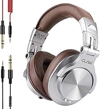 CLAW SM50 Professional Studio Monitoring DJ Headphones with 2 detachable cables (2.8m Coiled Cable & 1.2m Straight Cable with Mic and In-line Controls