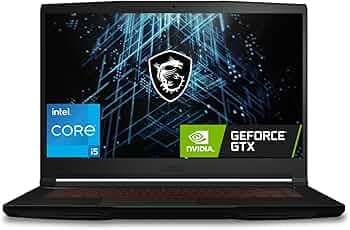 MSI GF63 Thin, Intel Core i5-11260H, 40CM FHD 60Hz Gaming Laptop(8GB/512GB NVMe SSD/Windows 11 Home/NVIDIA GeForce GTX 1650 Max Q, GDDR6 4GB/Black/1.8...